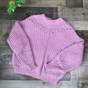 Elodie Ballon Sleeves knit Sweater Size Small